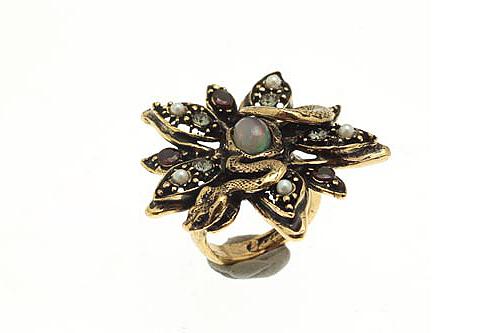 Кольцо с опалом, сапфиром, гранатом, жемчугом и Swarovski ALCOZER & J A78XO24