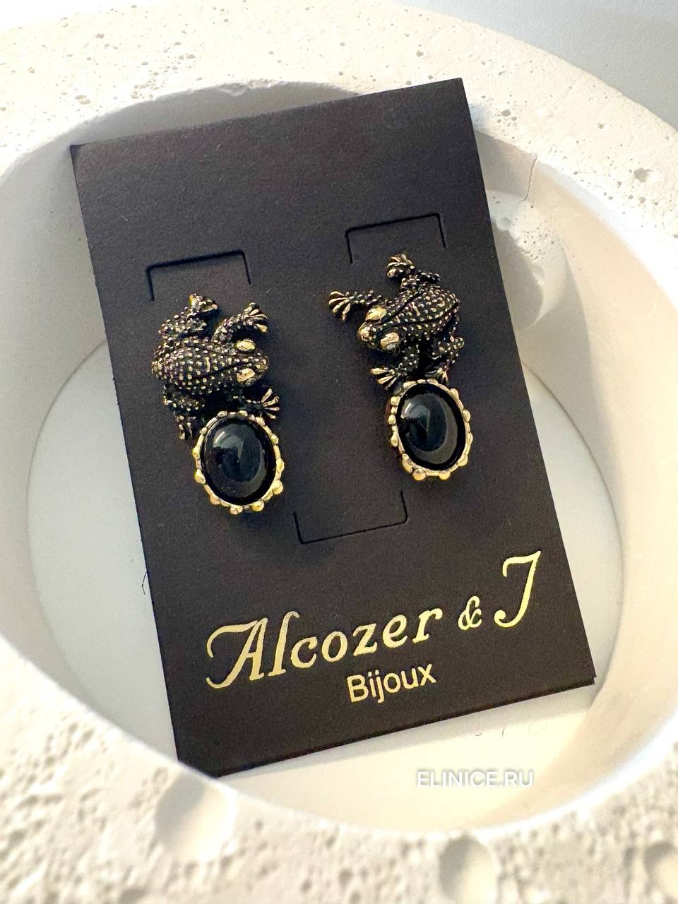 Серьги с ониксом ALCOZER & J O68GP24