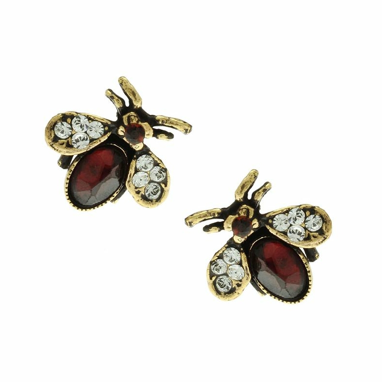 Серьги с гранатом и Swarovski ALCOZER&J OP1202C