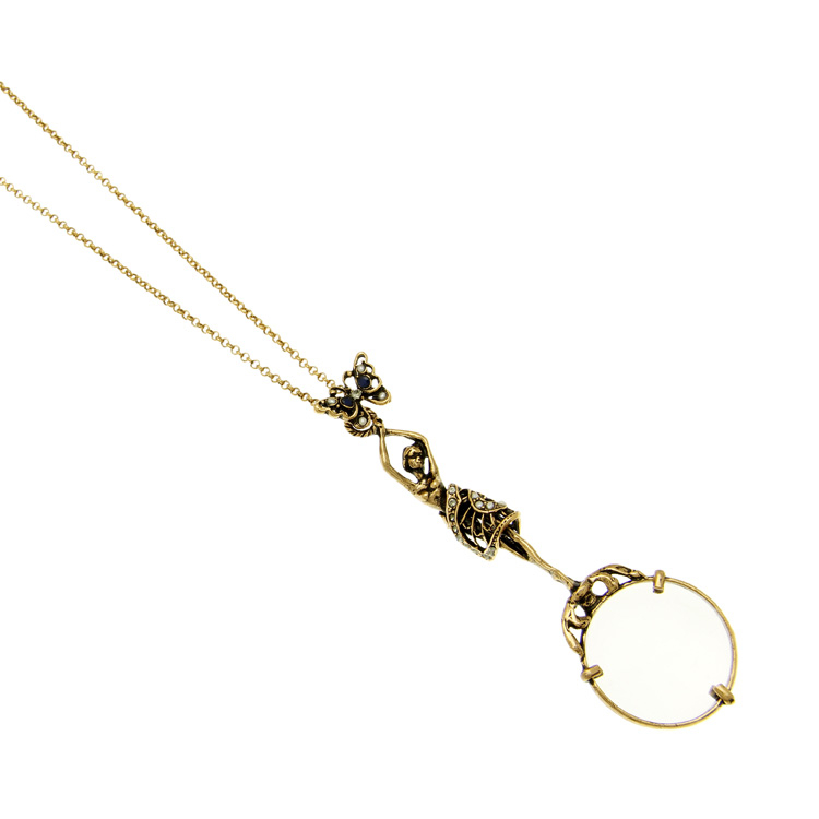 Колье Alcozer & J  с жемчугом и лупой