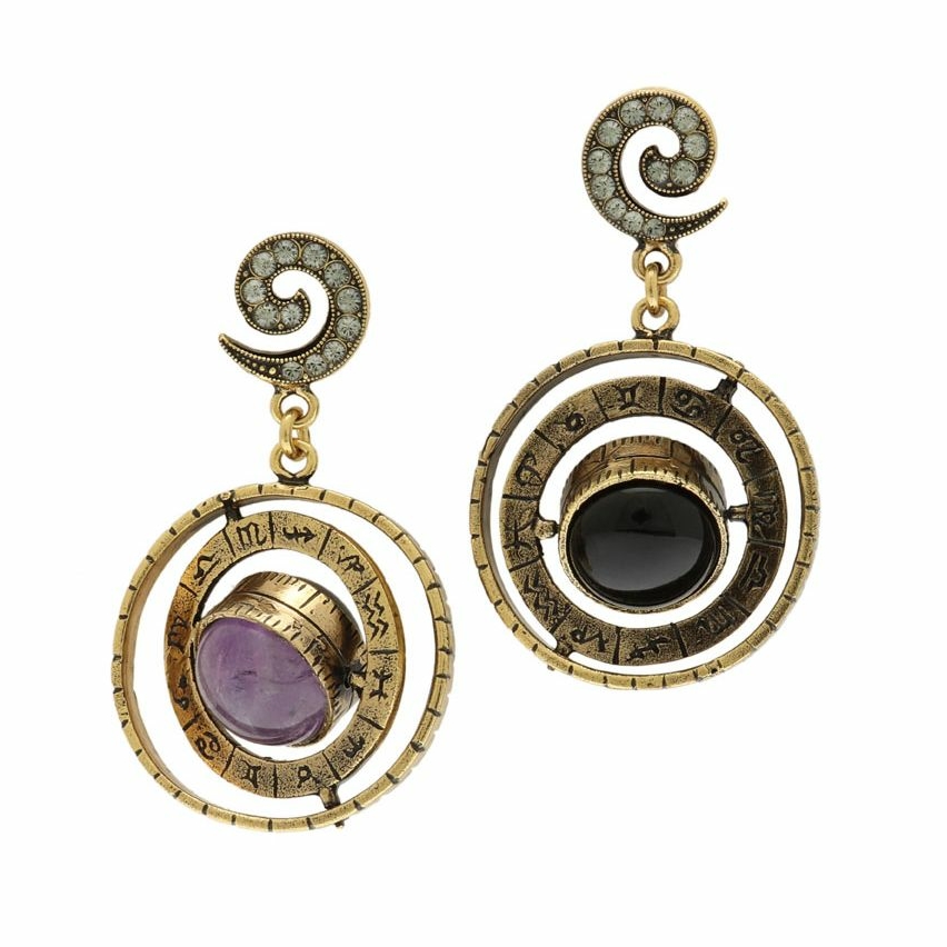 Серьги ALCOZER & J OP5482C с аметистом и ониксом