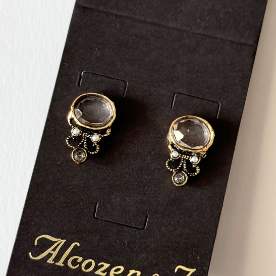 Серьги ALCOZER & J   c розовым кварцем, жемчугом и Swarovski