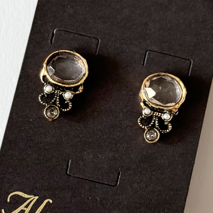 Серьги ALCOZER & J   c розовым кварцем, жемчугом и Swarovski