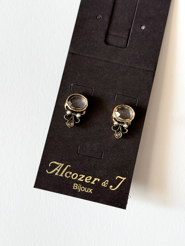 Серьги ALCOZER & J   c розовым кварцем, жемчугом и Swarovski