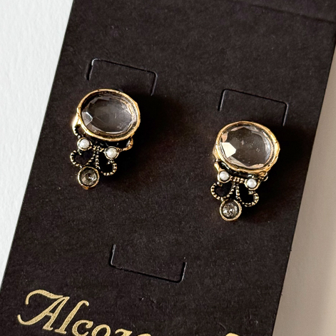 Серьги ALCOZER & J   c розовым кварцем, жемчугом и Swarovski