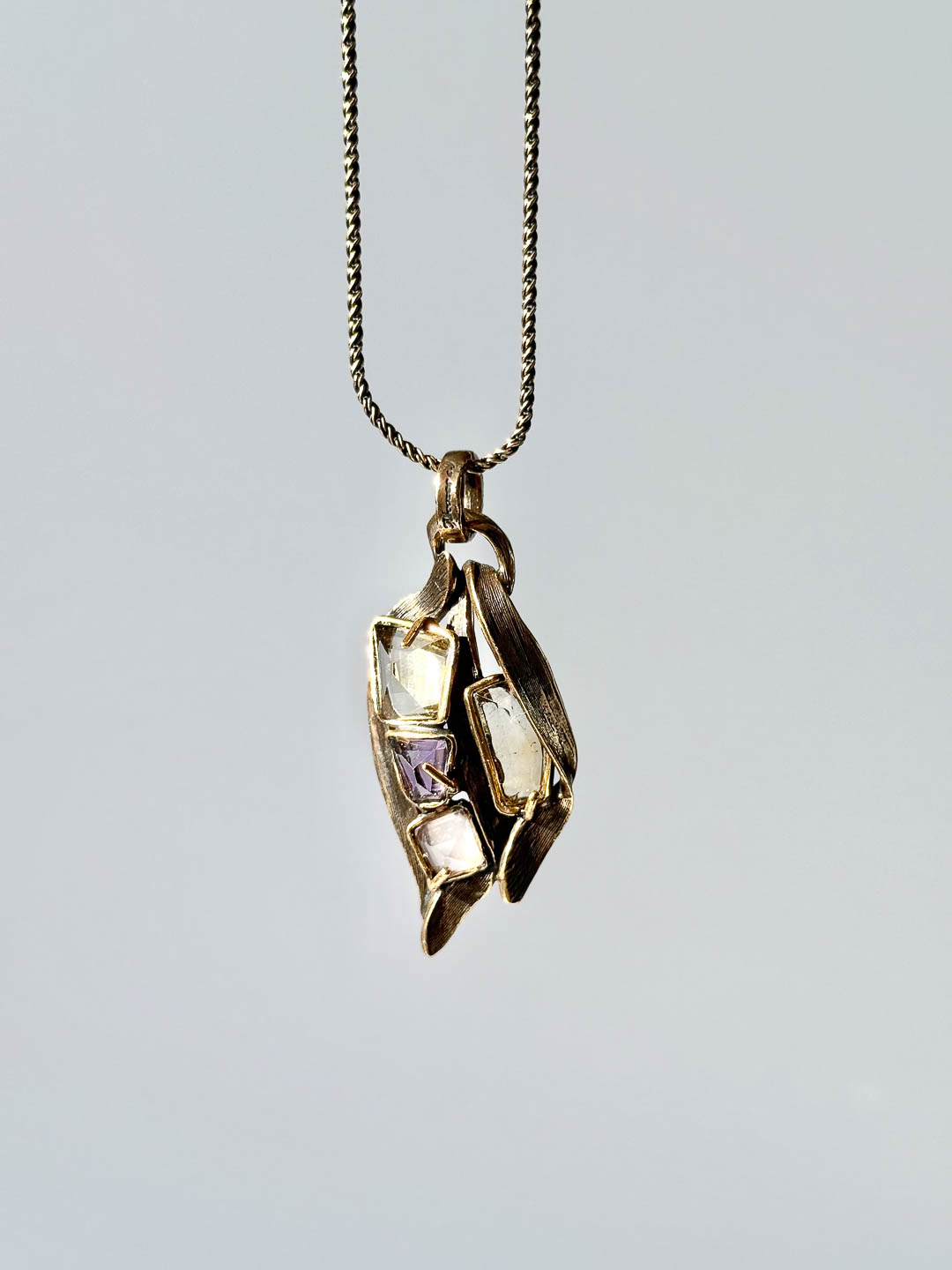 Колье ALCOZER & J с розовым кварцем, цитрином, аметистом