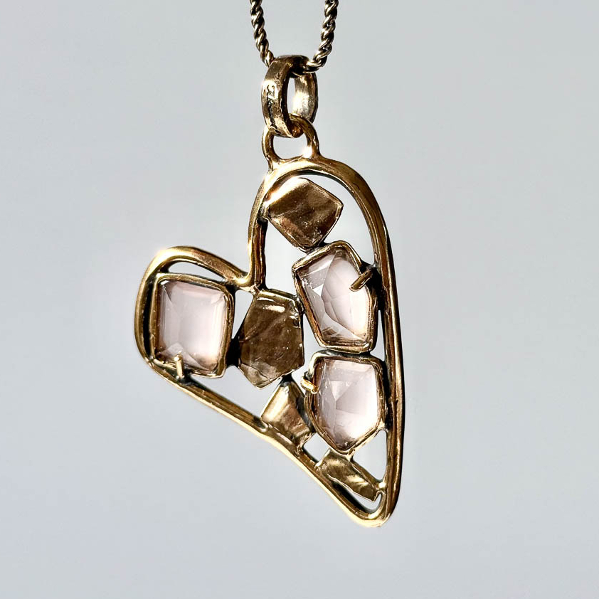 Колье ALCOZER & J с розовым кварцем