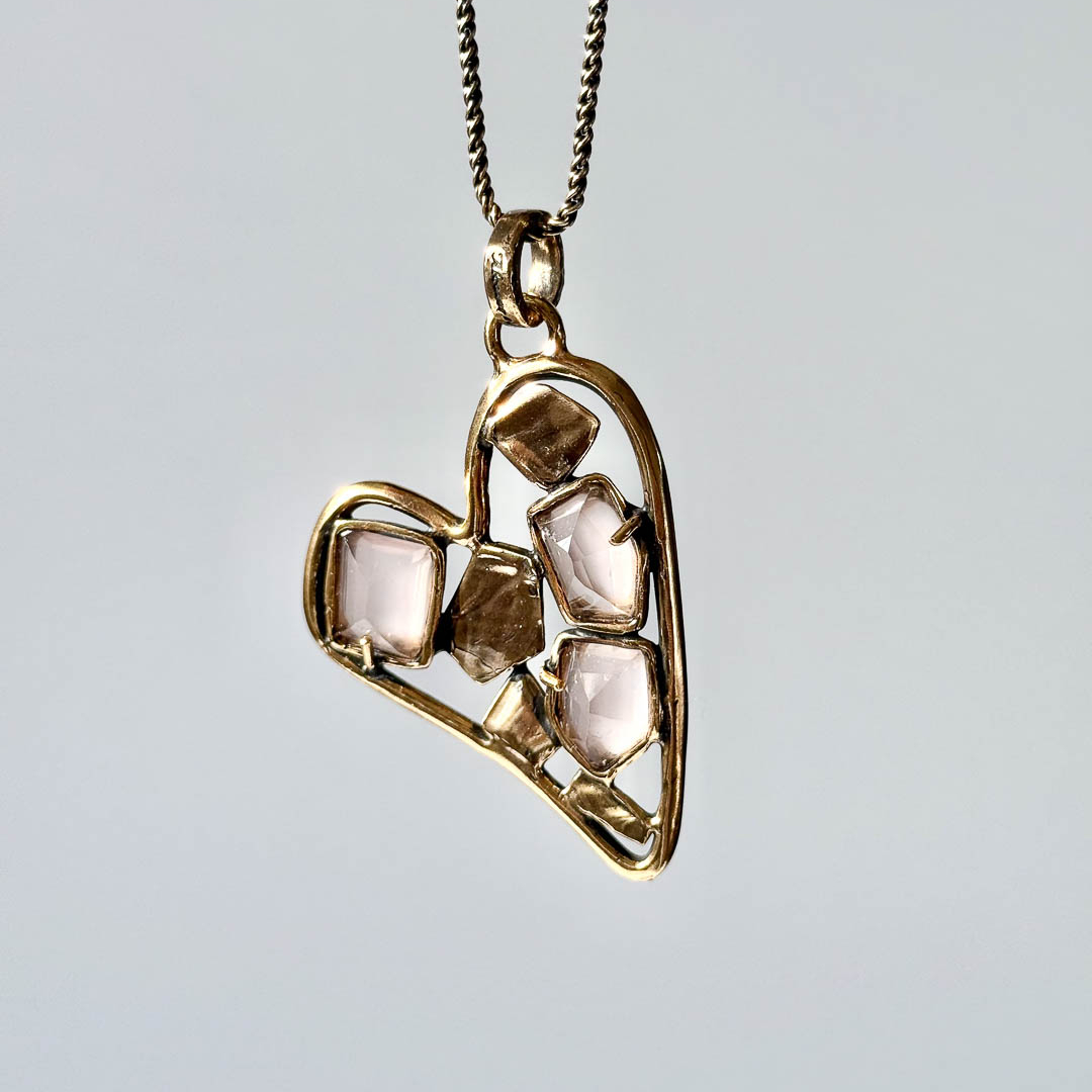 Колье ALCOZER & J с розовым кварцем