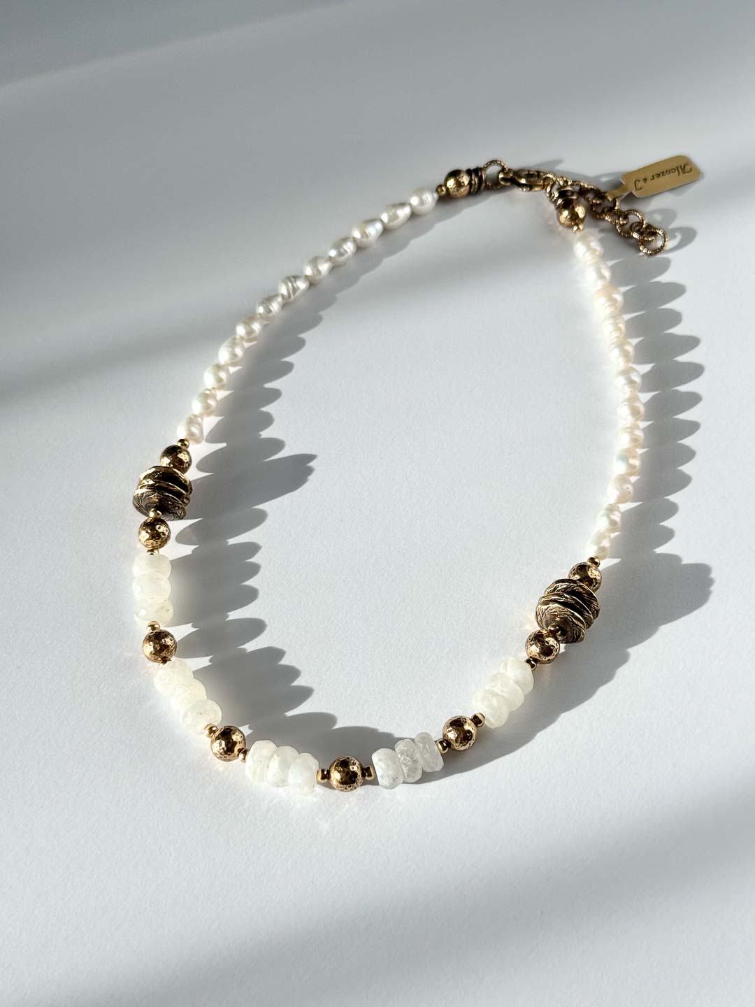 Колье  ALCOZER & J   с лунным камнем и жемчугом