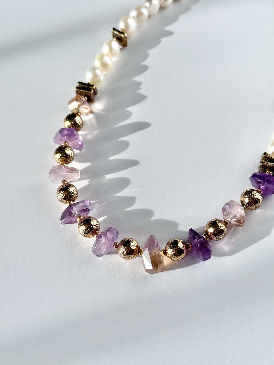 Колье Alcozer & J  с жемчугом  и аметистом
