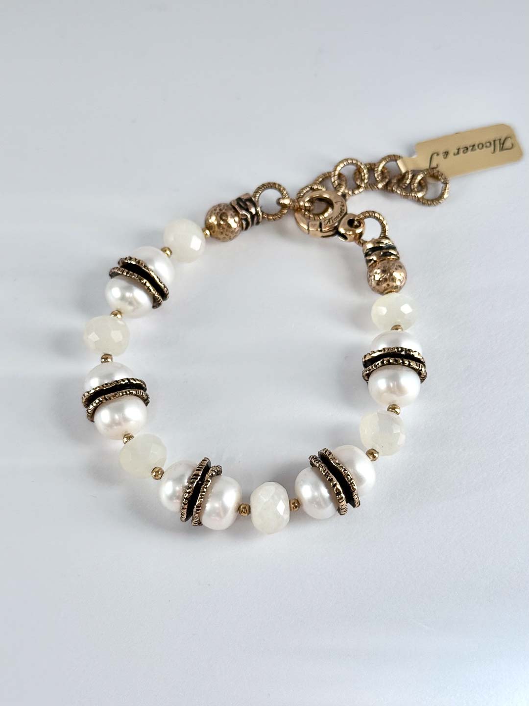 Браслет ALCOZER & J   с селенитом и жемчугом