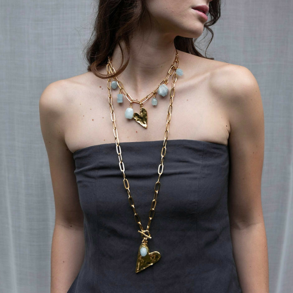 Колье с аквамарином Velatti LK-456-024