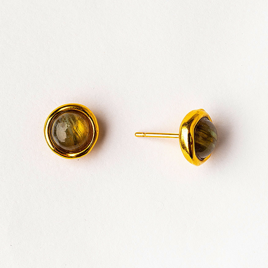 Серьги Velatti A-263-009 с лабрадором 8 мм