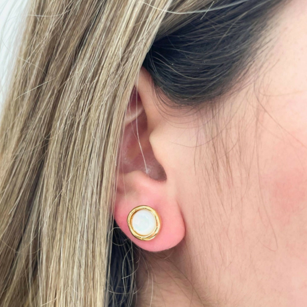 Серьги Velatti A-263-038 с перламутром 8 мм