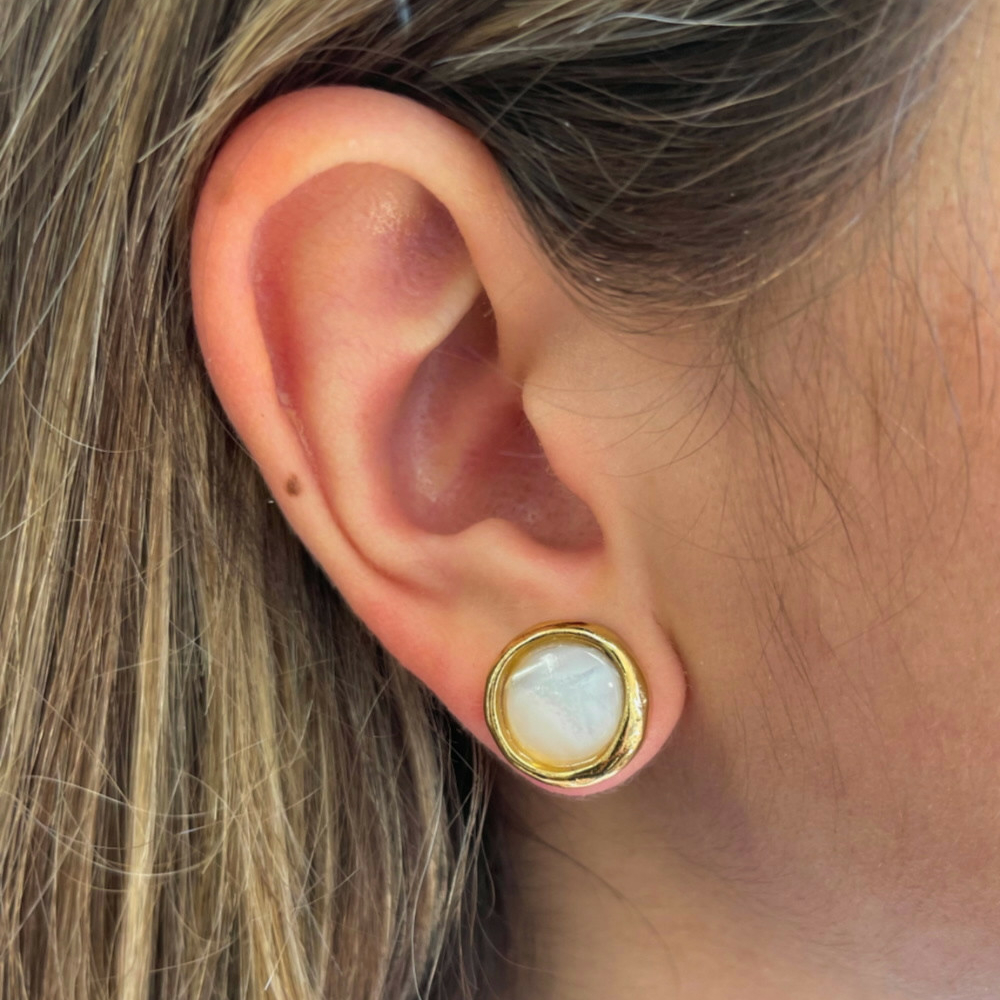 Серьги Velatti A-324-038 с перламутром 12 мм