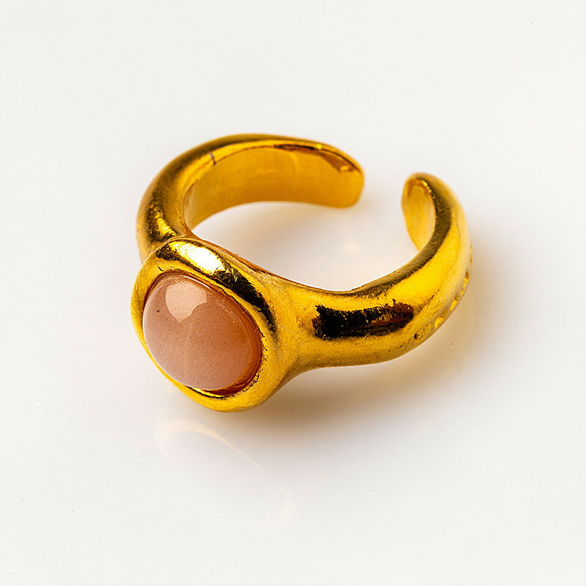 Кольцо Velatti R-130-090 с персиковым лунным камнем