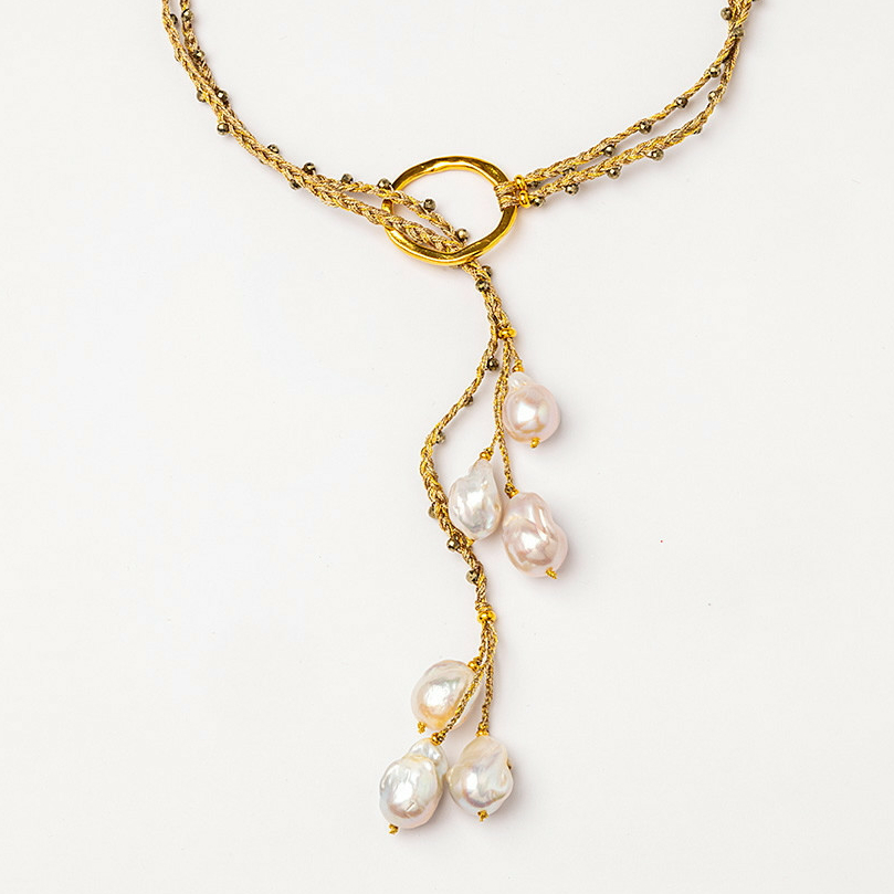 Колье Velatti TR-438-GD с барочным жемчугом