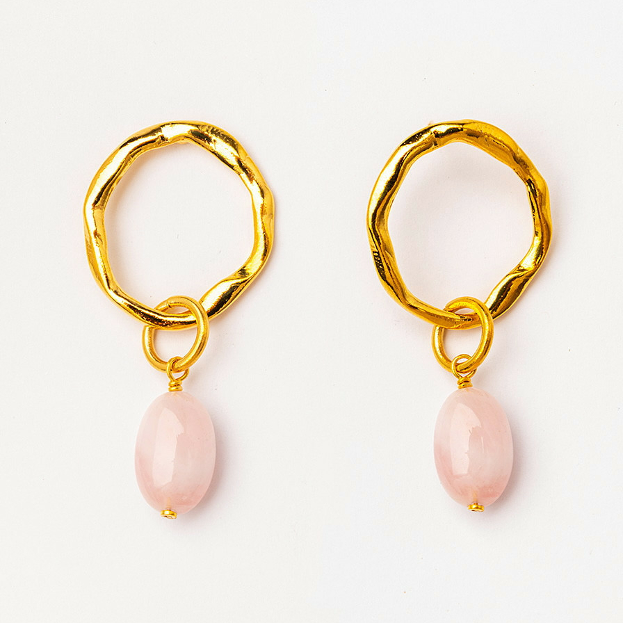 Серьги Velatti A-497-005 с розовым кварцем