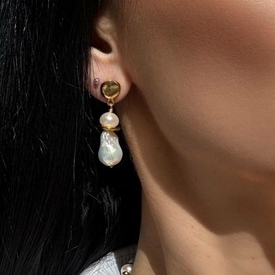 Серьги Velatti A-514-100 с барочным жемчугом