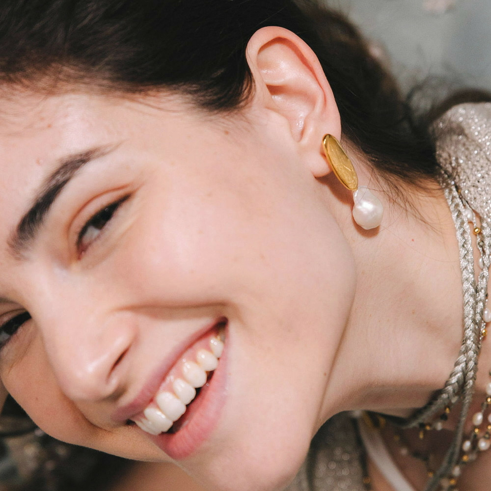 Серьги Velatti A-515-100 с барочным жемчугом