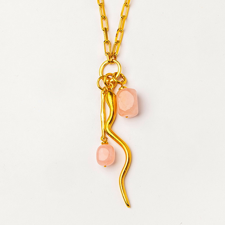 Колье Velatti C-187-005 с розовым кварцем