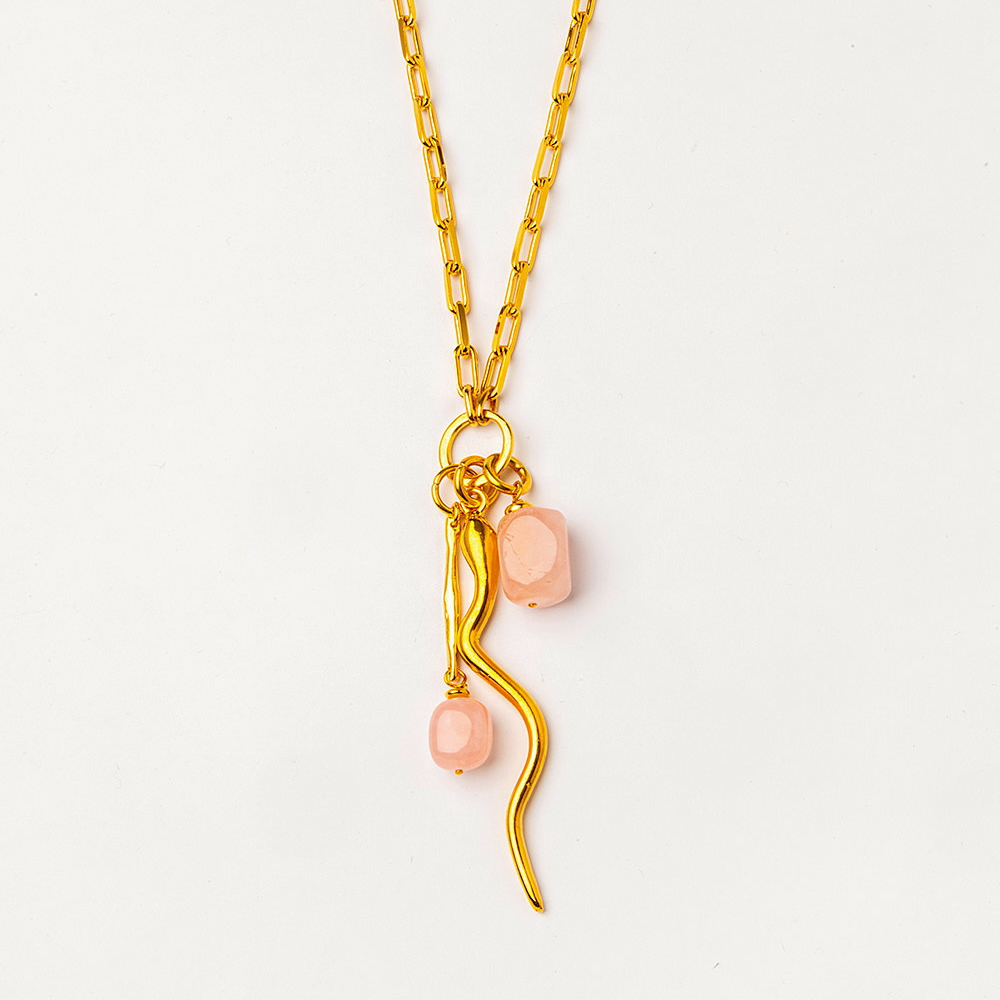 Колье Velatti C-187-005 с розовым кварцем