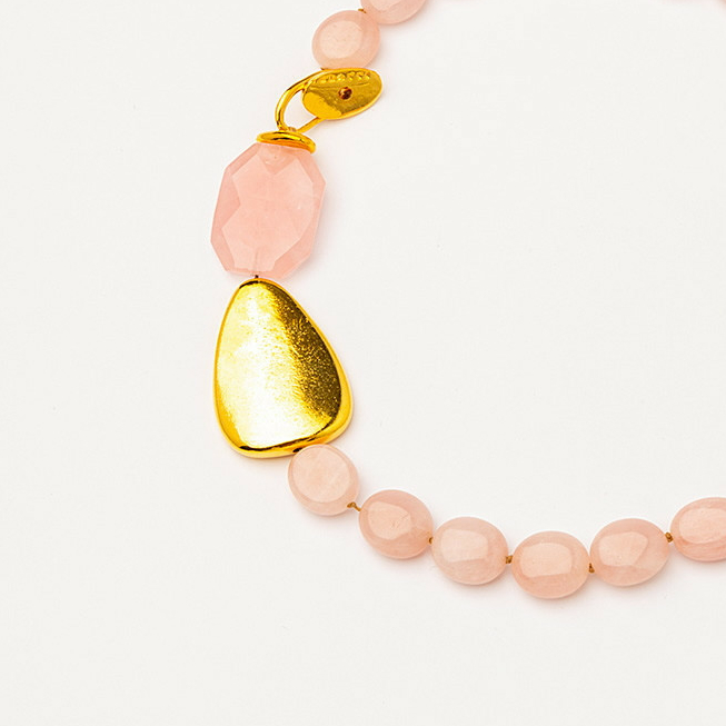 Колье Velatti N-341-005 с розовым кварцем