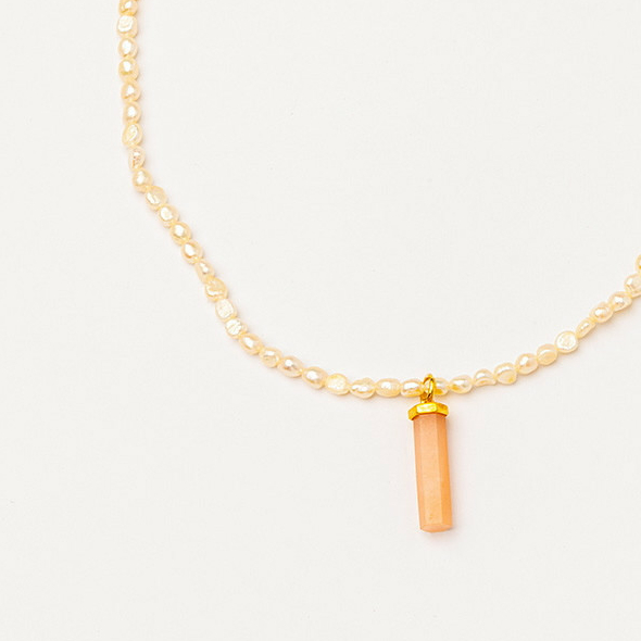 Колье Velatti N-364-280 с жемчугом и кальцитом