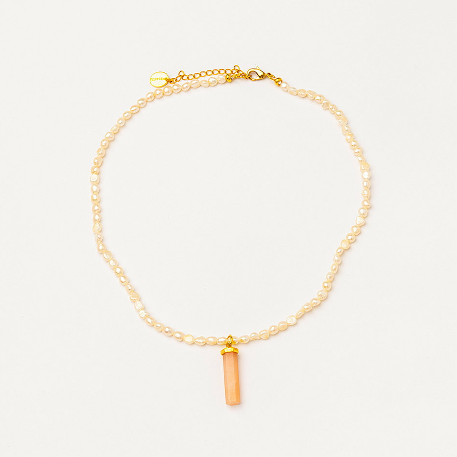 Колье Velatti N-364-280 с жемчугом и кальцитом