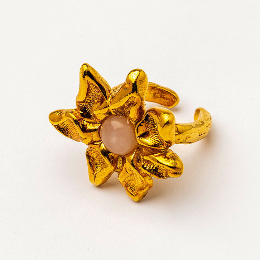 Кольцо Velatti R-256-005 с розовым кварцем