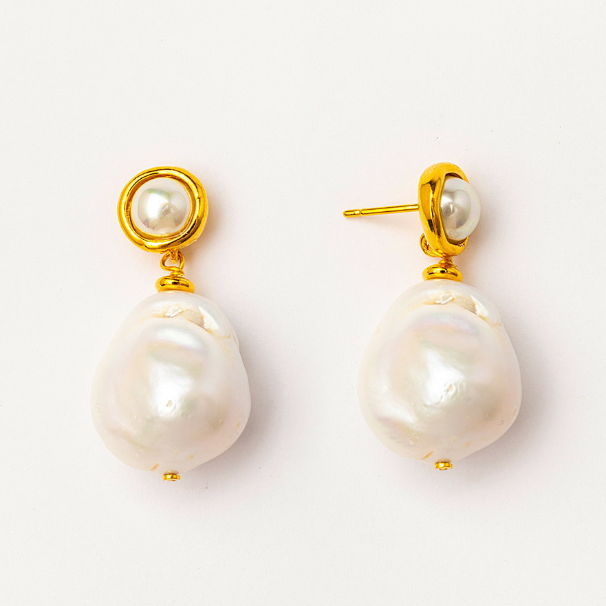 Серьги Velatti A-487-058 с барочным жемчугом