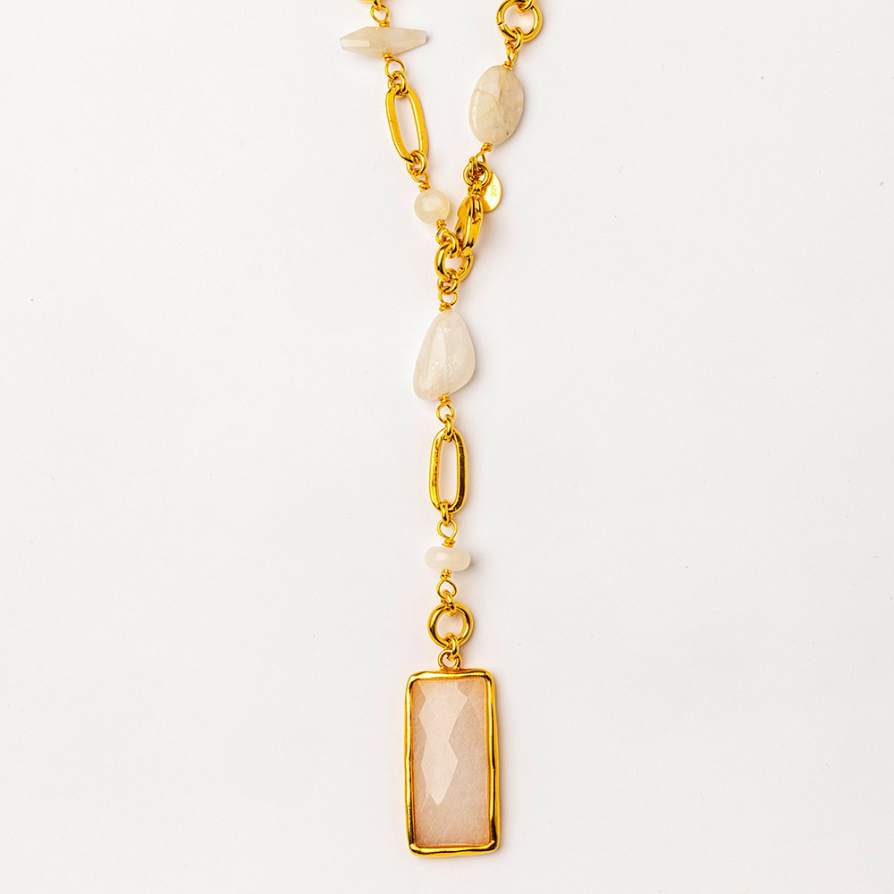 Колье Velatti S-190a с кварцем и лунным камнем