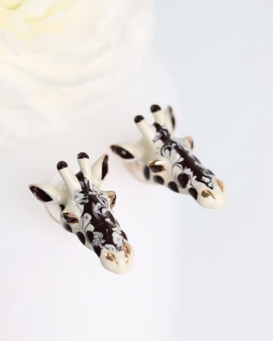 Серьги POLINA FIRENZE OR2403 Жираф бежевый