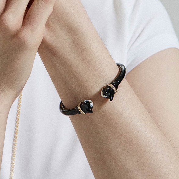 Браслет POLINA FIRENZE BR3257 Кот чёрно-белый