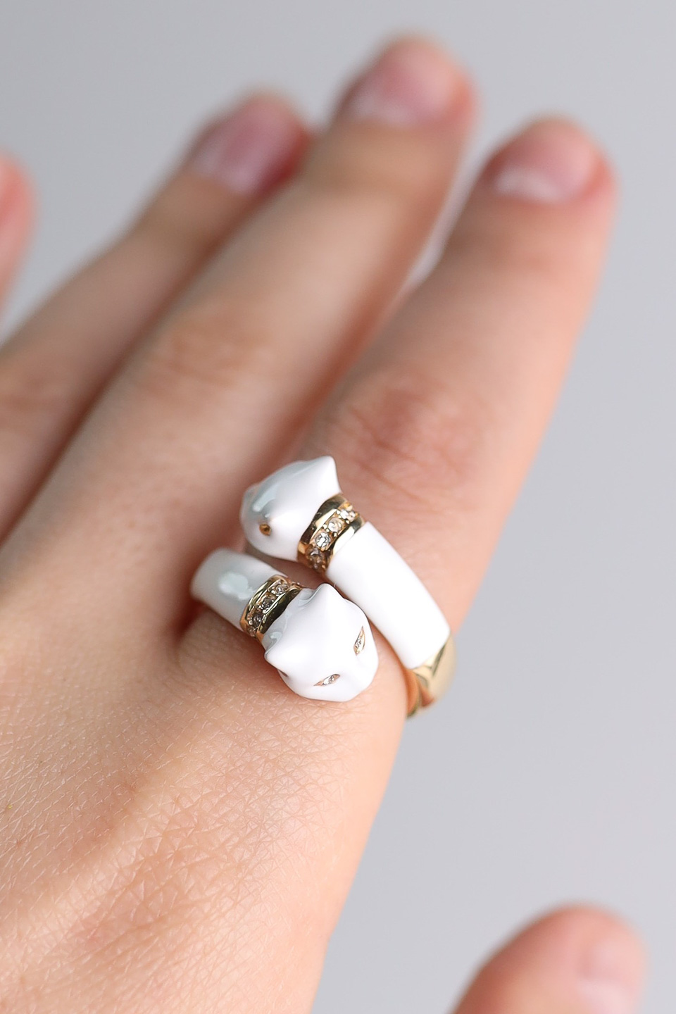 Кольцо POLINA FIRENZE AN3029 Пантера белая