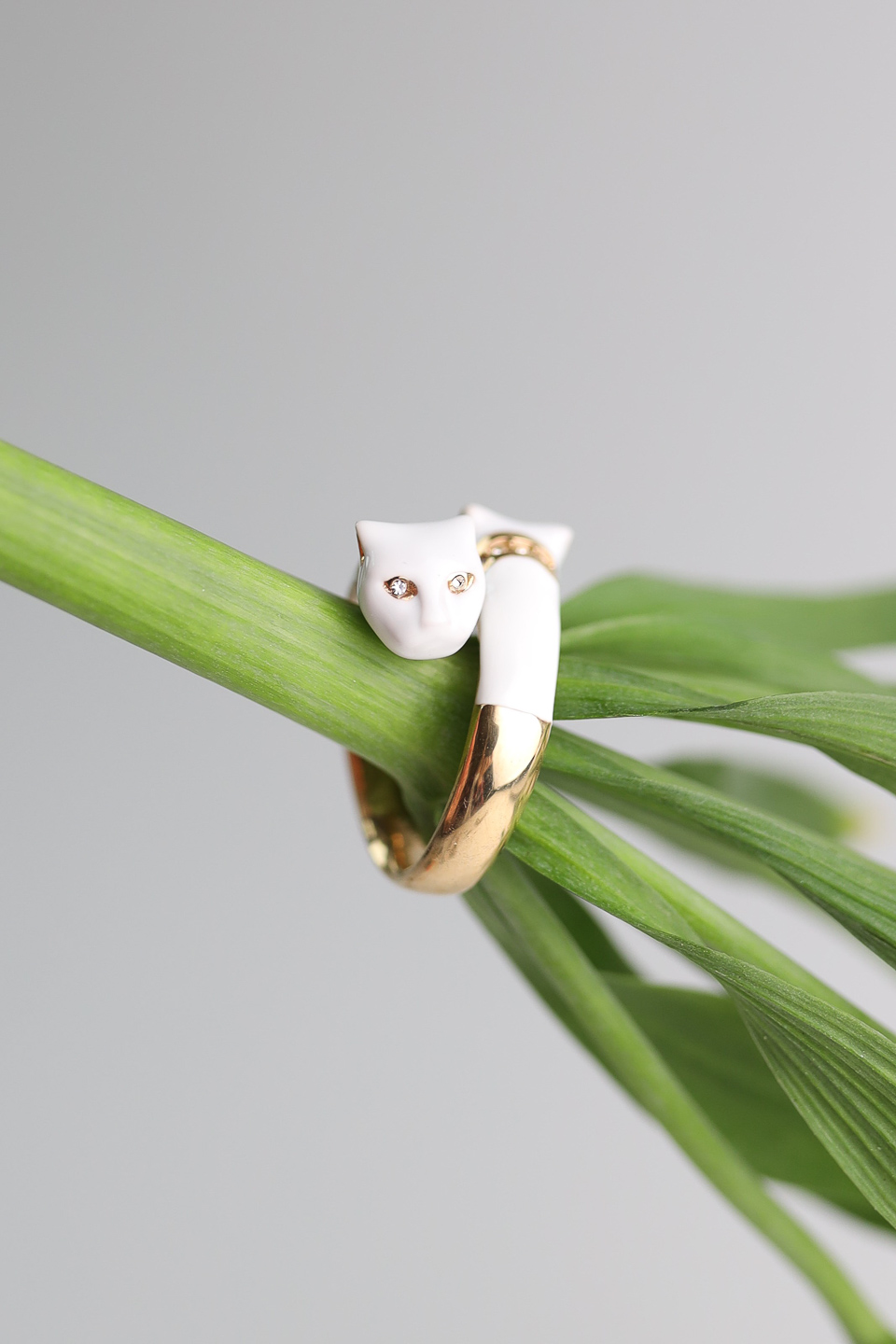 Кольцо POLINA FIRENZE AN3029 Пантера белая