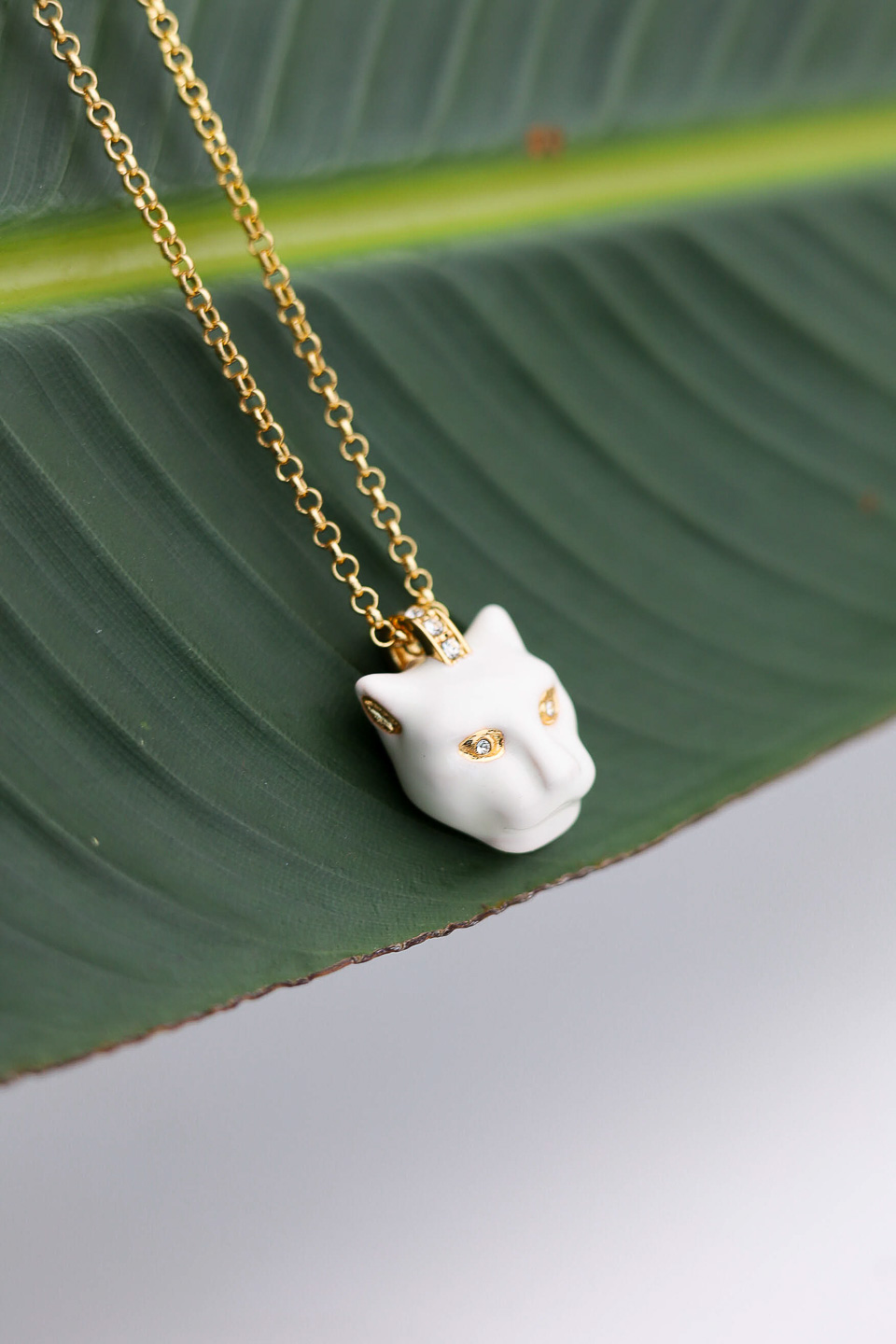 Колье POLINA FIRENZE PE2670 Пантера белая малая