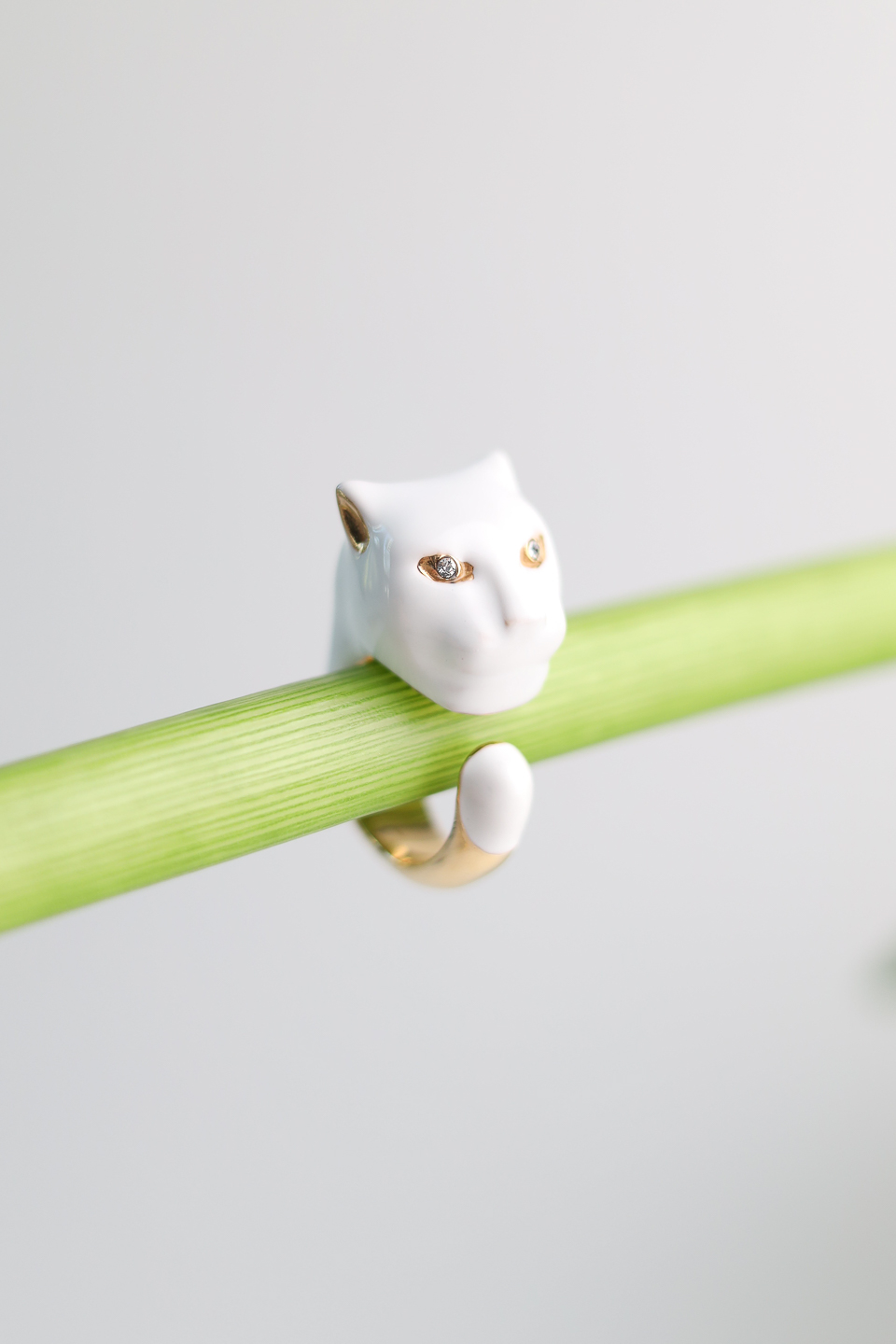 Кольцо POLINA FIRENZE AN2764 Пантера белая крупная