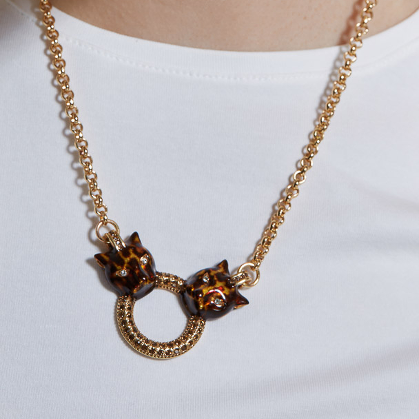 Колье POLINA FIRENZE CL3041 Ягуар двойное с кольцом