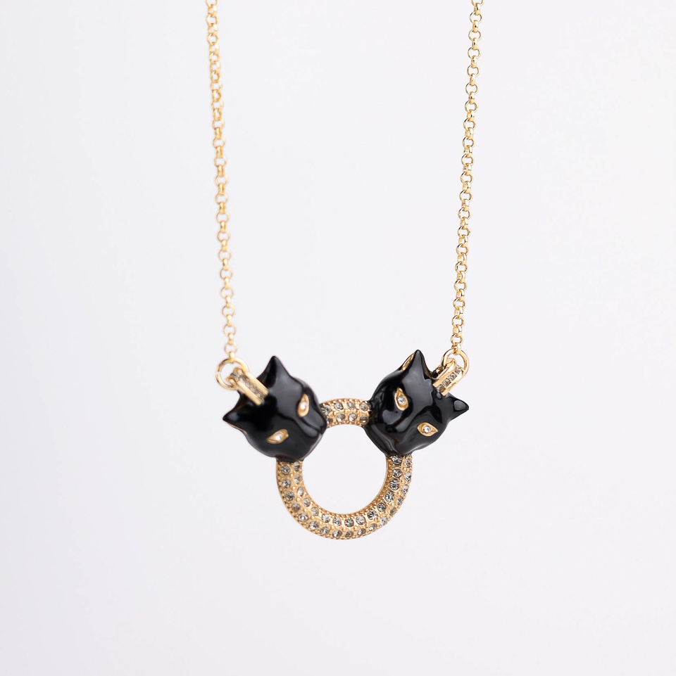 Колье POLINA FIRENZE CL3038 Пантеры черные средние