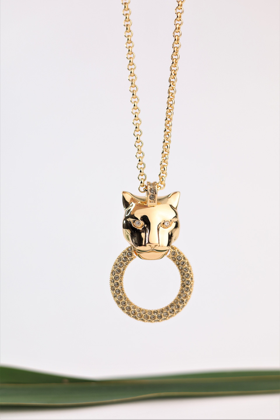 Колье POLINA FIRENZE PE2691 Пантера золотая с кольцом
