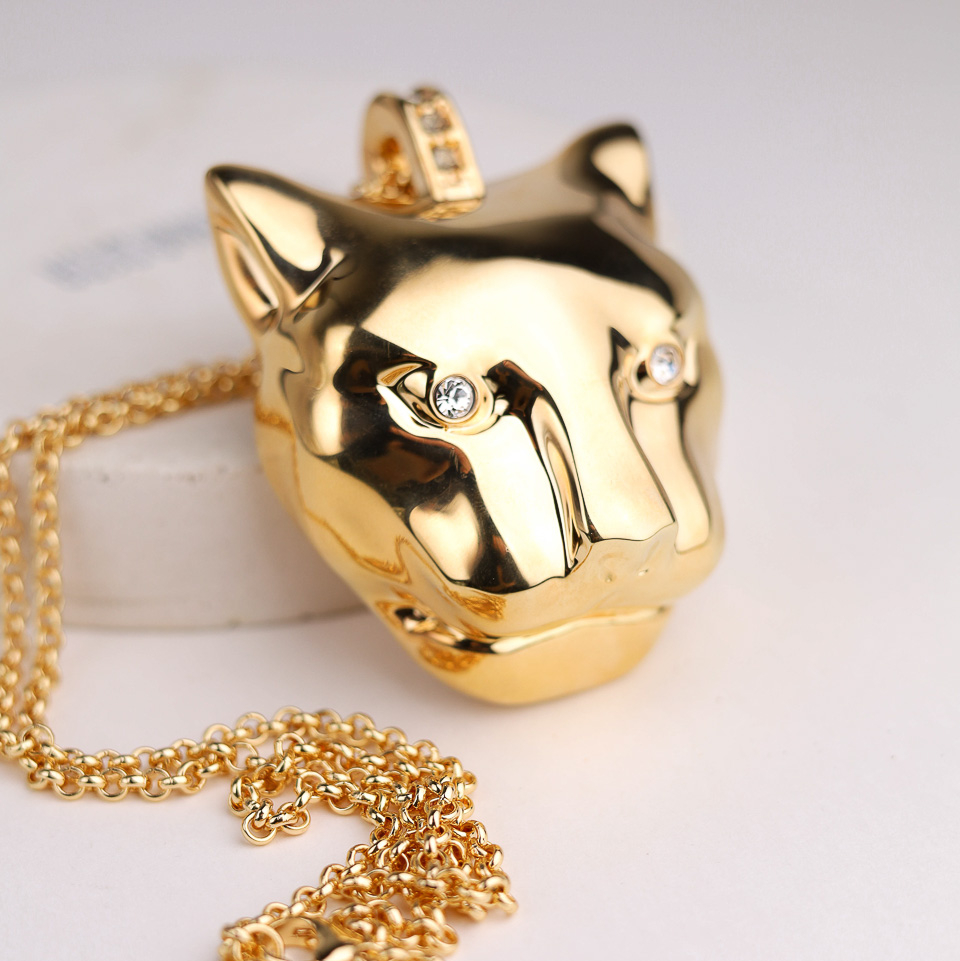 Колье POLINA FIRENZE PE4301 Пантера золотая крупная