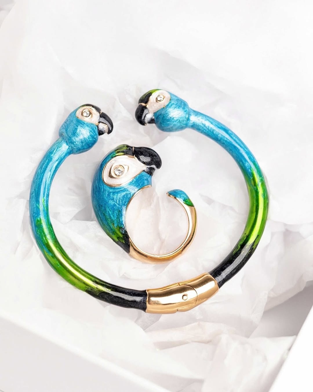 Браслет POLINA FIRENZE BR4276 Попугаи синие