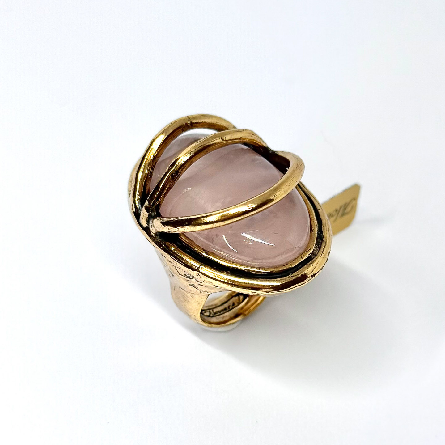Кольцо  ALCOZER & J   с розовым кварцем