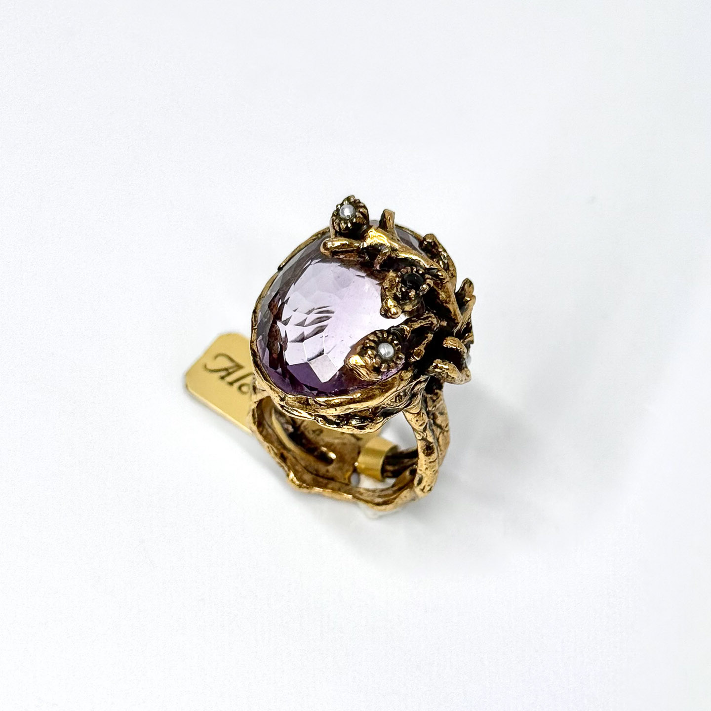 Кольцо с аметистом, сапфиром и жемчугом ALCOZER & J A128IV24