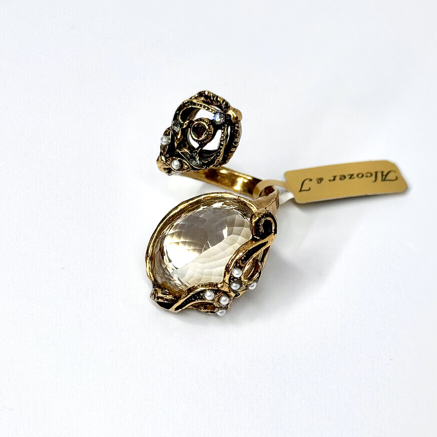 Кольцо с цитрином, гранатом, жемчугом и Swarovski ALCOZER & J A128IY24