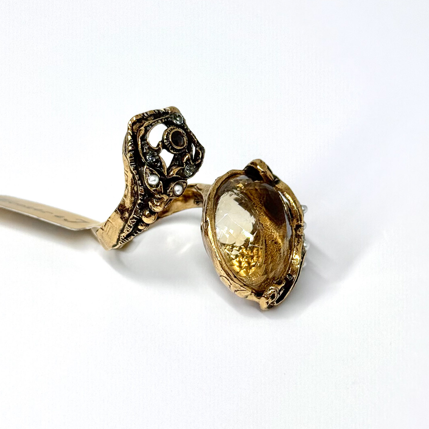 Кольцо с цитрином, гранатом, жемчугом и Swarovski ALCOZER & J A128IY24