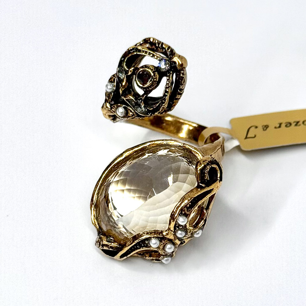 Кольцо с цитрином, гранатом, жемчугом и Swarovski ALCOZER & J A128IY24
