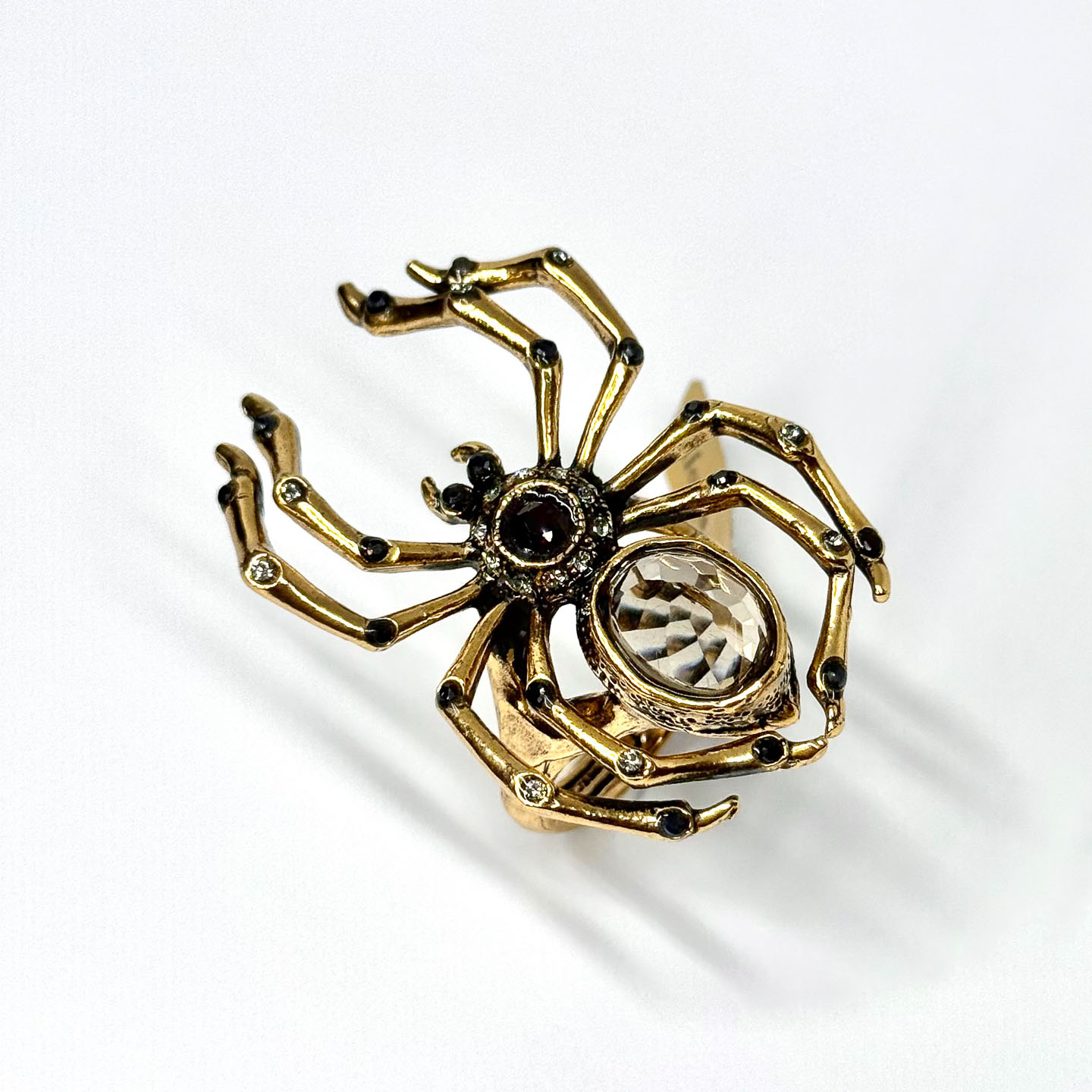 Кольцо ALCOZER & J   с празиолитом, гранатом, шпинелью и Swarovski