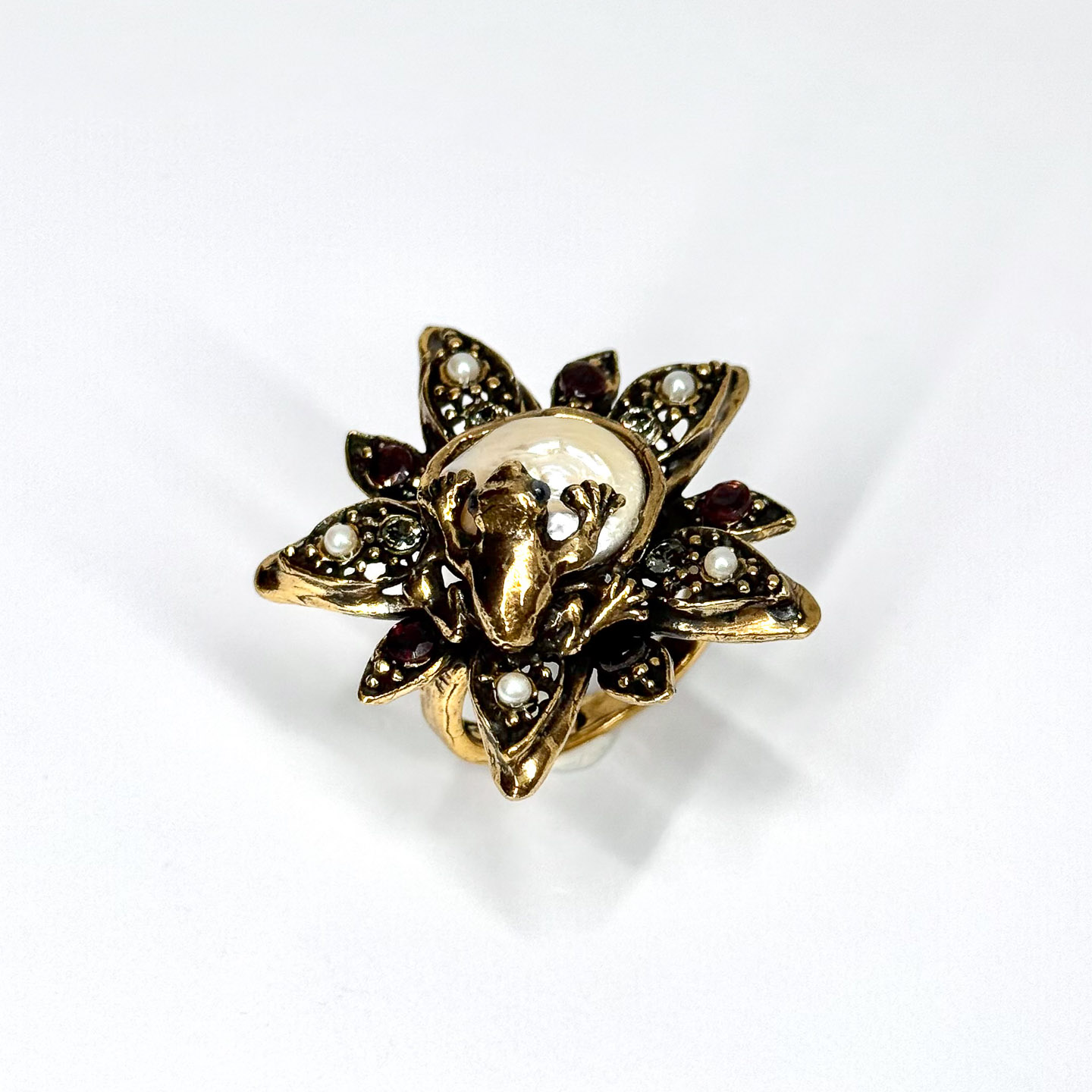 Кольцо с жемчугом, гранатом и Swarovski ALCOZER & J A78XS24